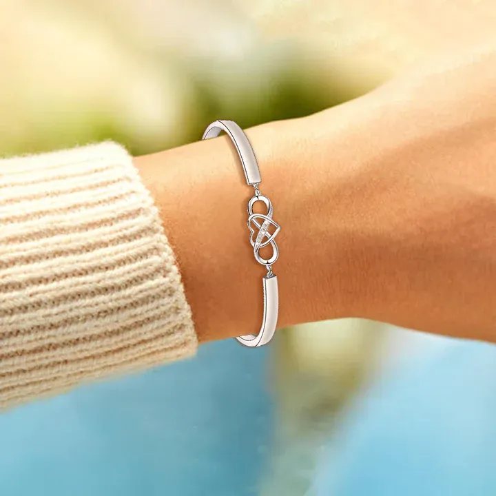 The Love Between Friends Is Forever Infinite Heart Bangle Bracelet-Jessemade AU