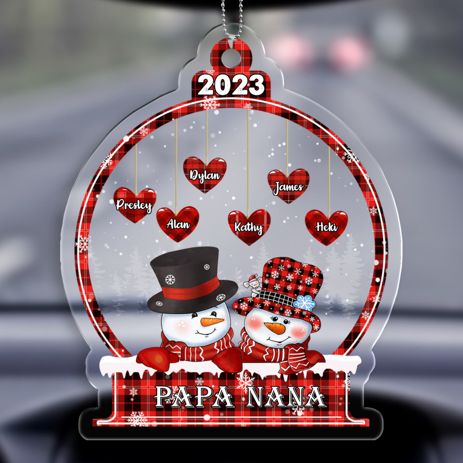 Personalised Christmas Snowman Ornament Custom 3-18 Names Christmas Ornament Gift for Family-Jessemade AU