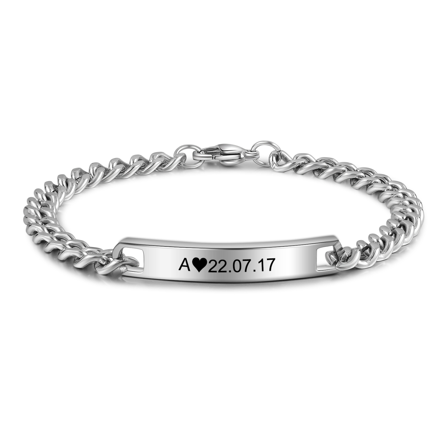 2024 Valentines Day Gifts Personalised Cuban Chain Bracelet Custom Text Women's Bracelet for Him-Jessemade AU