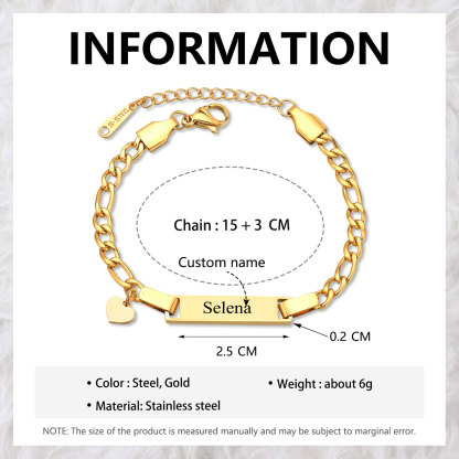Custom Name Bracelet Personalised Love Bracelet Cuban Chain Bracelet Love Gifts-Jessemade AU