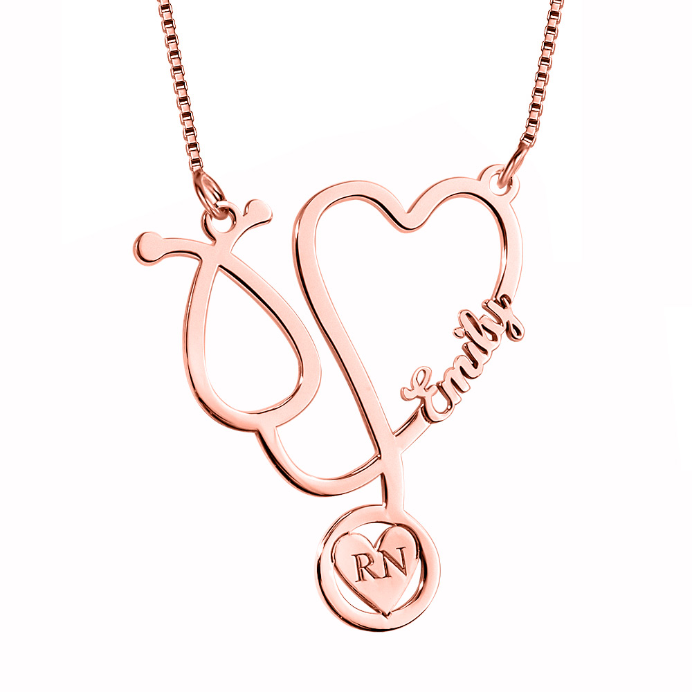 To My Nurse Lover-Personalised Heart Charm Necklace Custom 1 Name Necklace For Her-Jessemade AU