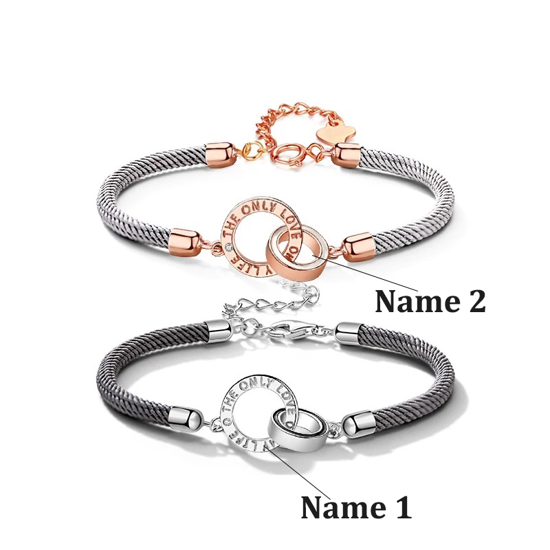Personalised Couple Bracelets Custom Names Matching Bracelet Love Gifts-Jessemade AU