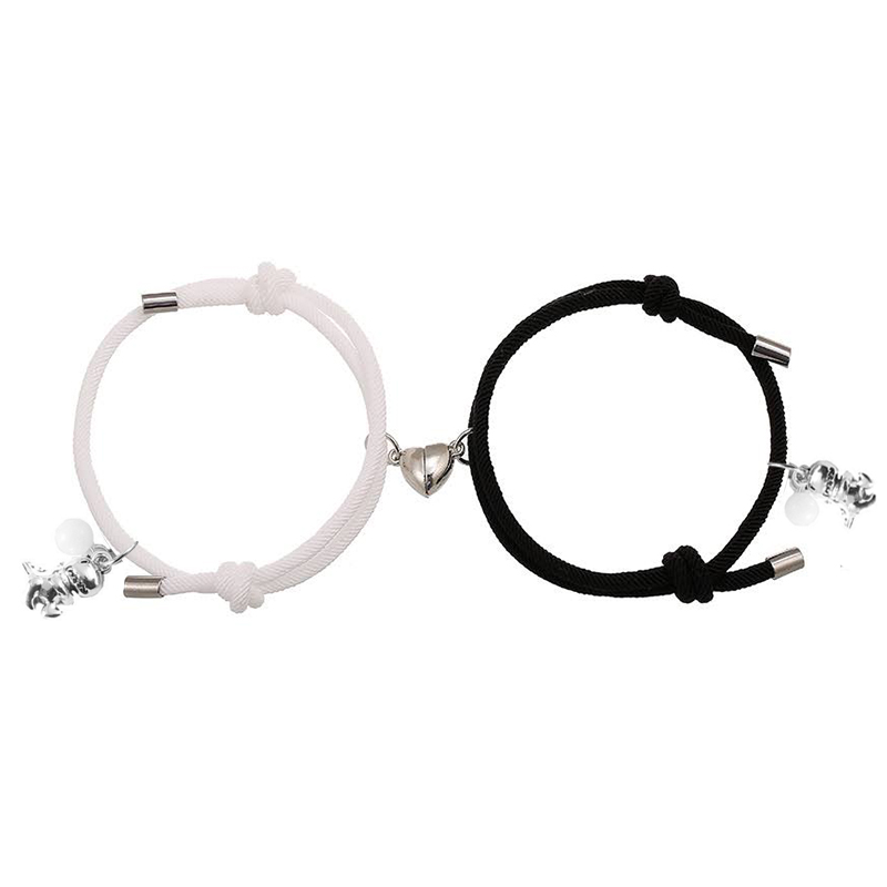 Two Souls One Heart Bracelet With Dinosaur Pendant Magnetic Bracelet Set-Jessemade AU