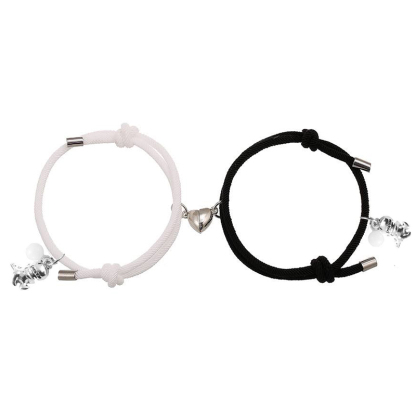 Two Souls One Heart Bracelet With Dinosaur Pendant Magnetic Bracelet Set-Jessemade AU