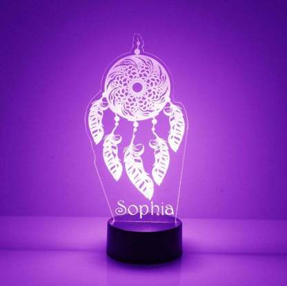 Dream Catcher LED Night Light 7 colour Discoloured Lamp Custom Name Home Decoration Gifts-Jessemade AU