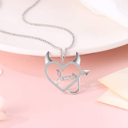 Personalised Heart Necklace Custom 1 Name Necklace Gift For Women-Jessemade AU