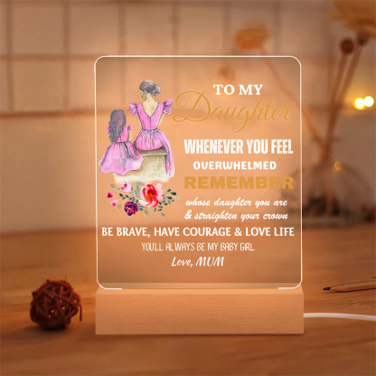 To My Daughter Acrylic Night Light "You'll Always Be My Baby Girl" LED Lamp Heartwarming Gifts-Jessemade AU