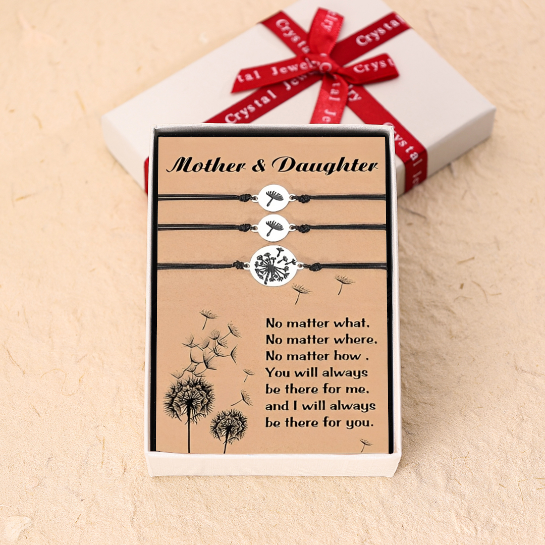 Dandelion Bracelets Mother and Daughter Bracelets Back To School Gifts for Children Adjustable String Bracelet-Jessemade AU