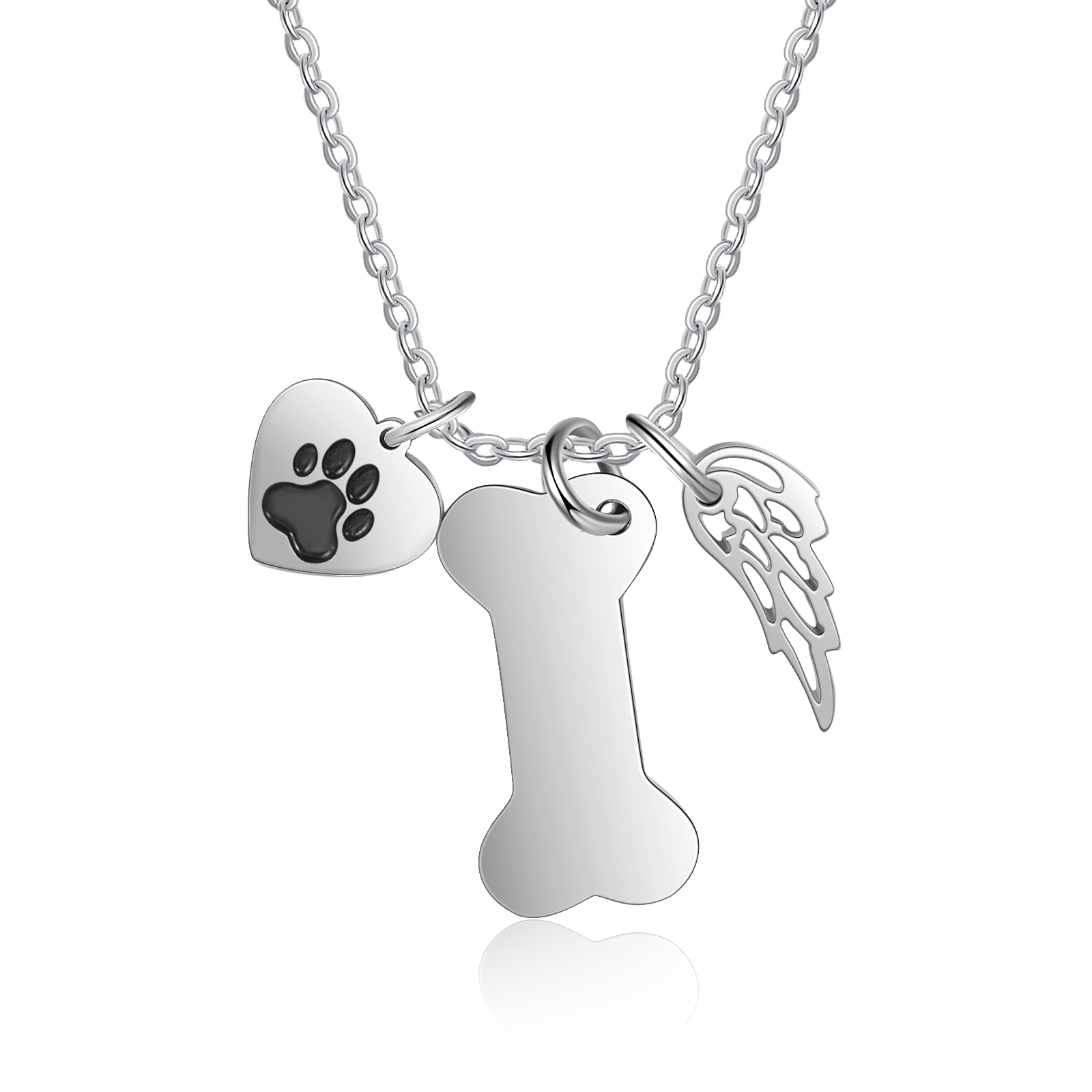 Jessemade Personalised Dog Bone 1 Name Necklace-Jessemade AU