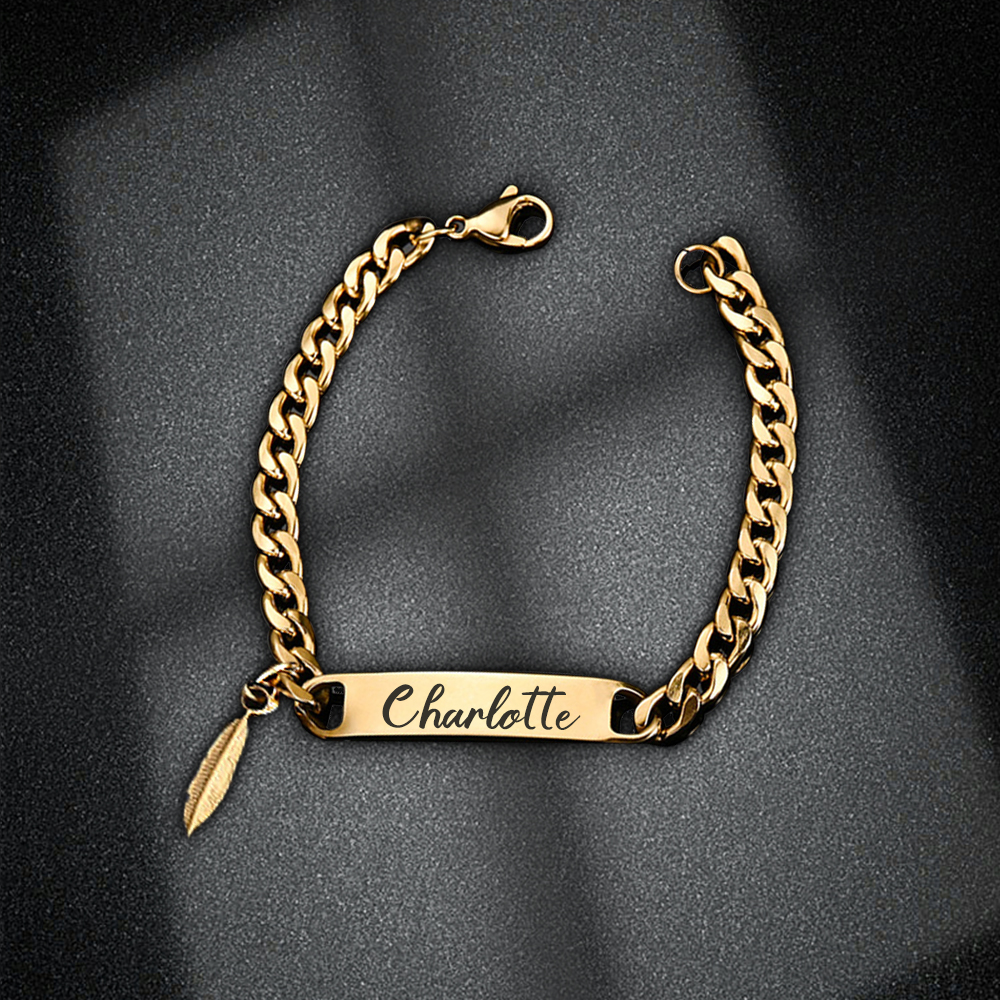 Personalised 1 Name Bracelet Leaf Bracelet Customised Child Bracelet Baby Gift-Jessemade AU