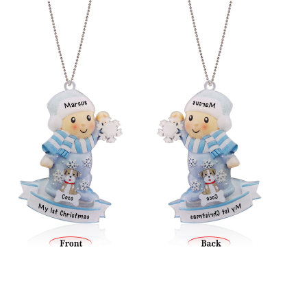 My First Christmas Personalised Acrylic Christmas Ornament Customised Name & Text Hanging Ornaments Pets Christmas Gift for Boys Girls Babies-Jessemade AU