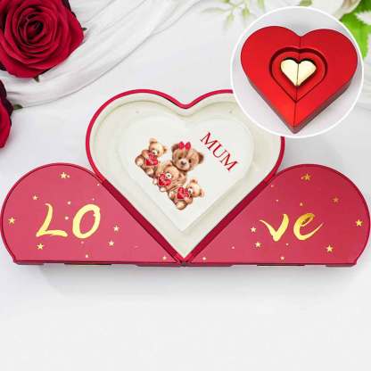 3 Names - Personalised Acrylic Heart Keepsake Custom Text Teddy Bear Ornaments Gifts for Grandma/Mother-Jessemade AU