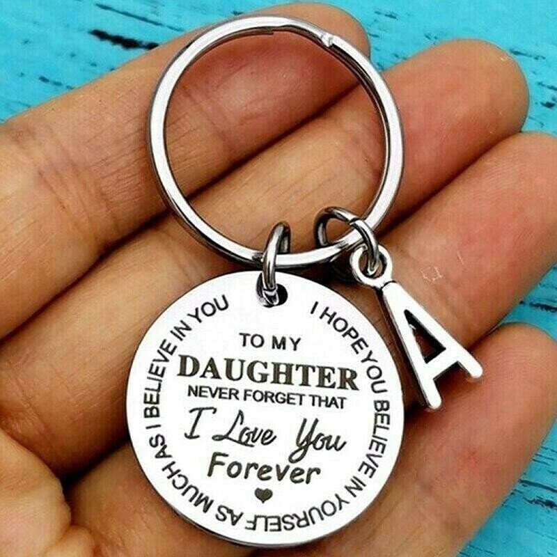 To My Son & Daughter Initial Keychain "Never Forget That I Love You Forever"-Jessemade AU