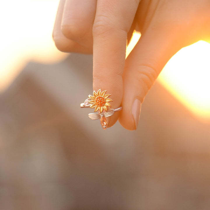 To My Granddaughter Sunflower Fidget Ring "You Are My Sunshine"-Jessemade AU