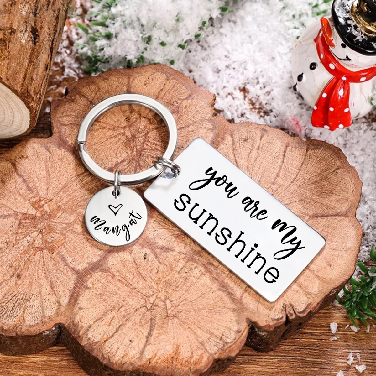 "You Are My Sunshine" Keychain Personalised Name Keyring Gifts for Her/Him-Jessemade AU