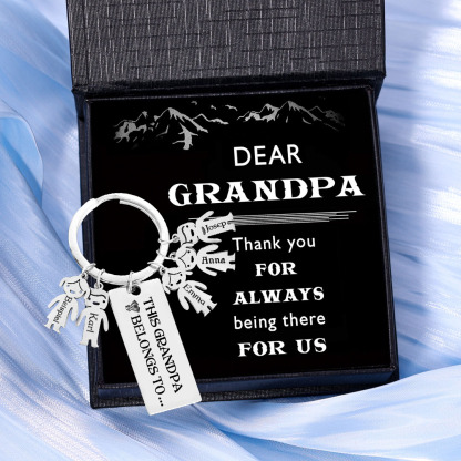 5 Names-Personalised 5 Children's Name Keychain-To My Dad-Gift Box Gift Card Set-Jessemade AU