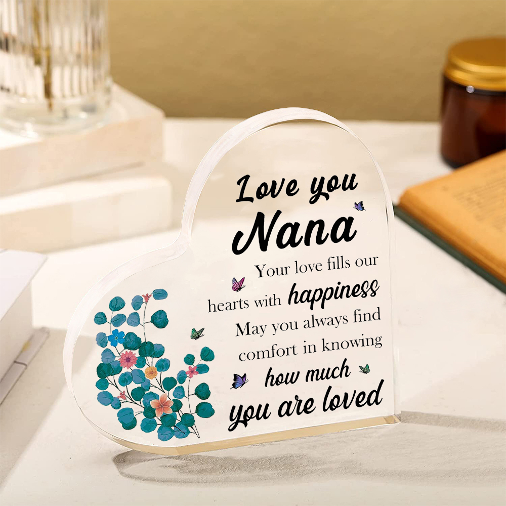 To My Nana Acrylic Heart Keepsake Heart Ornament - Love You Nana-Jessemade AU