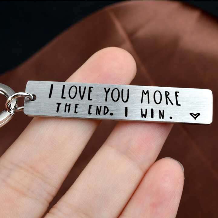 Funny Keychain for Couple "I Love You More The End I Win"-Jessemade AU