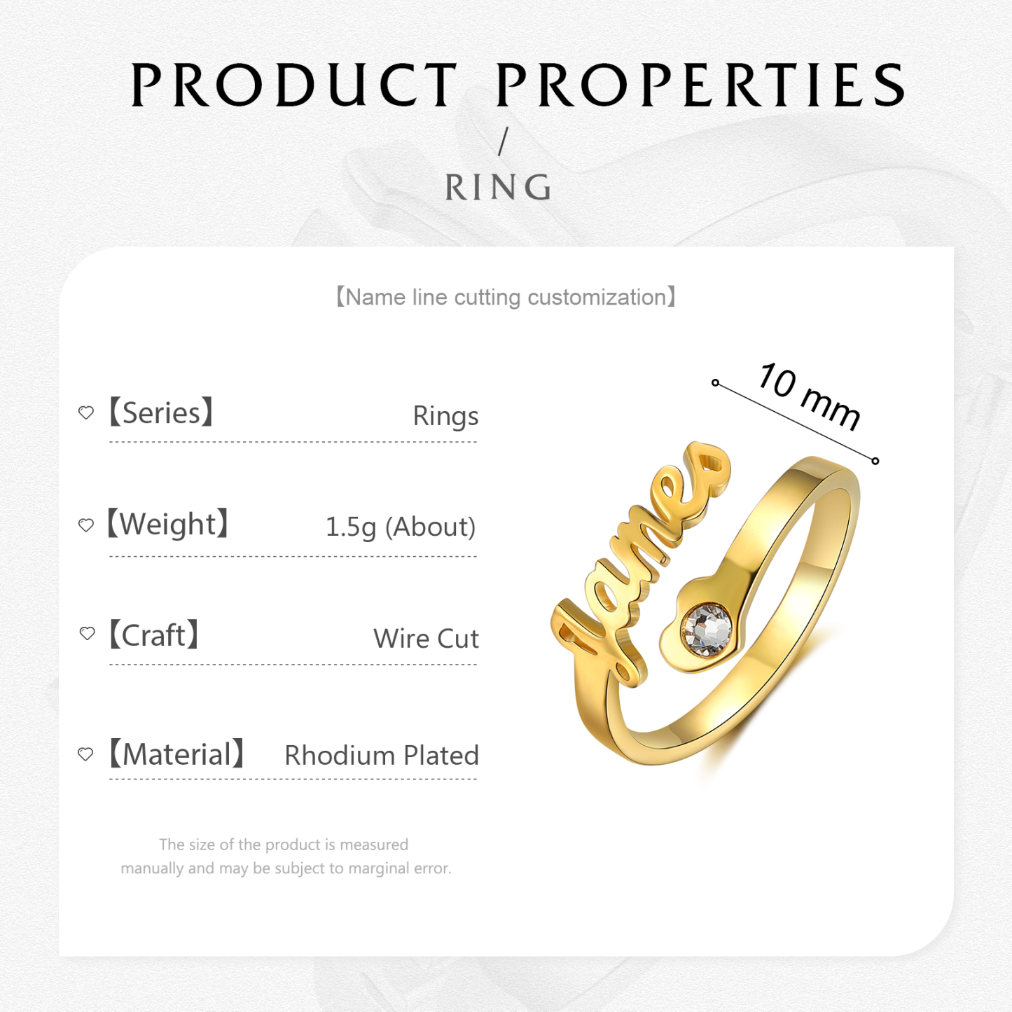 Personalised Heart Ring With Birthstone Custom 1 Name Ring Gifts For Her-Jessemade AU