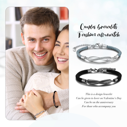 2023 Valentine's Day Gifts Personalised Matching Braided Couple Bracelets for Couple-Jessemade AU