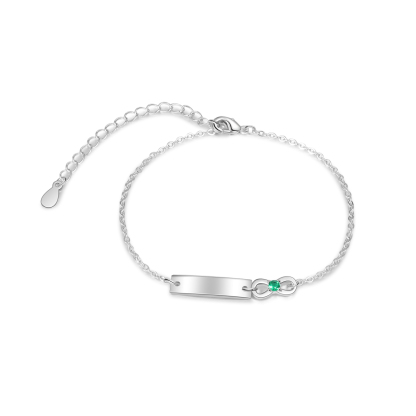 Personalised Infinity Bracelet With 1 Birthstone Engraved Names Bracelet Gift For Women-Jessemade AU