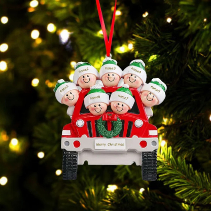 Personalised Family Car Christmas Tree Ornament with 7 Names Xmas Ornaments-Jessemade AU