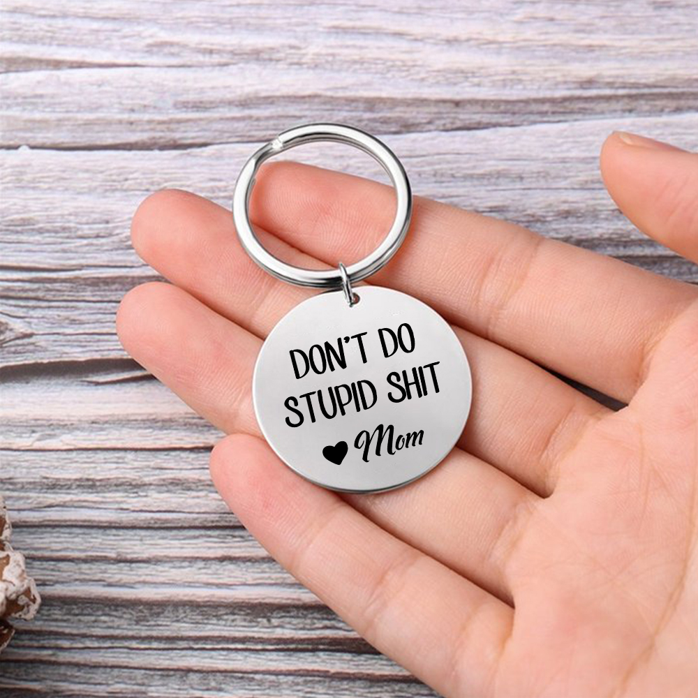 Don't Do Stupid Funny Keychain Custom Text Keyring Personalised Gift For Kids-Jessemade AU