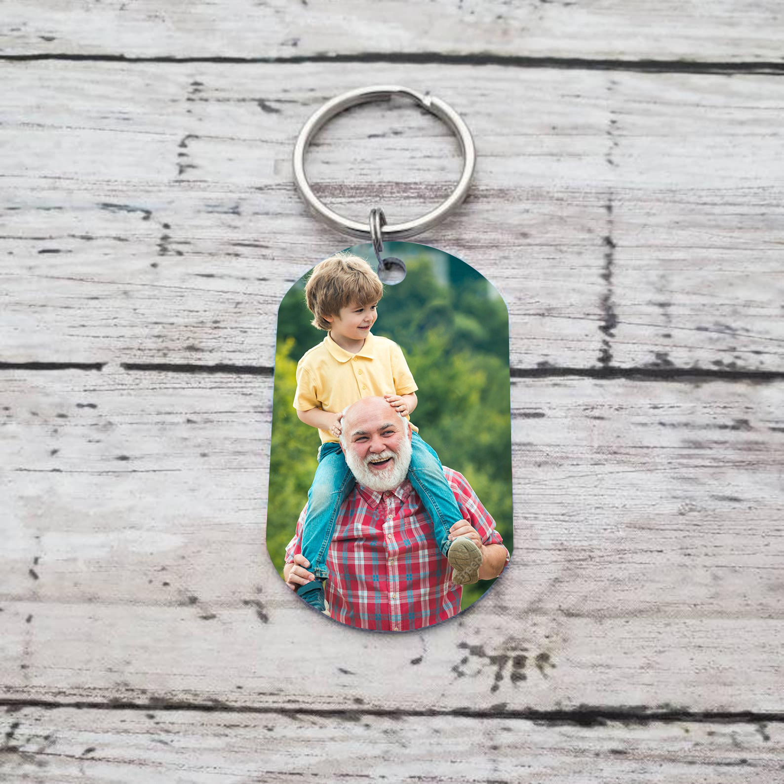 Personalised Photo and Name Keychain for Papa "Best Papa Ever" Grandparents' Day Gift-Jessemade AU