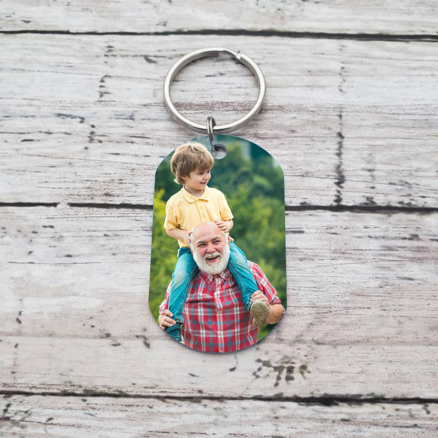 Personalised Photo and Name Keychain for Papa "Best Papa Ever" Grandparents' Day Gift-Jessemade AU
