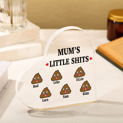 6 Names - Personalised Acrylic Heart Keepsake Custom Name Ornaments Mother's Day Funny Gifts for Mum-Jessemade AU