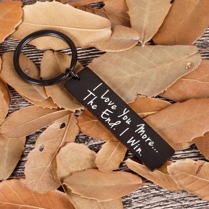I Love You More The End I Win Black Keychain for Couple-Jessemade AU