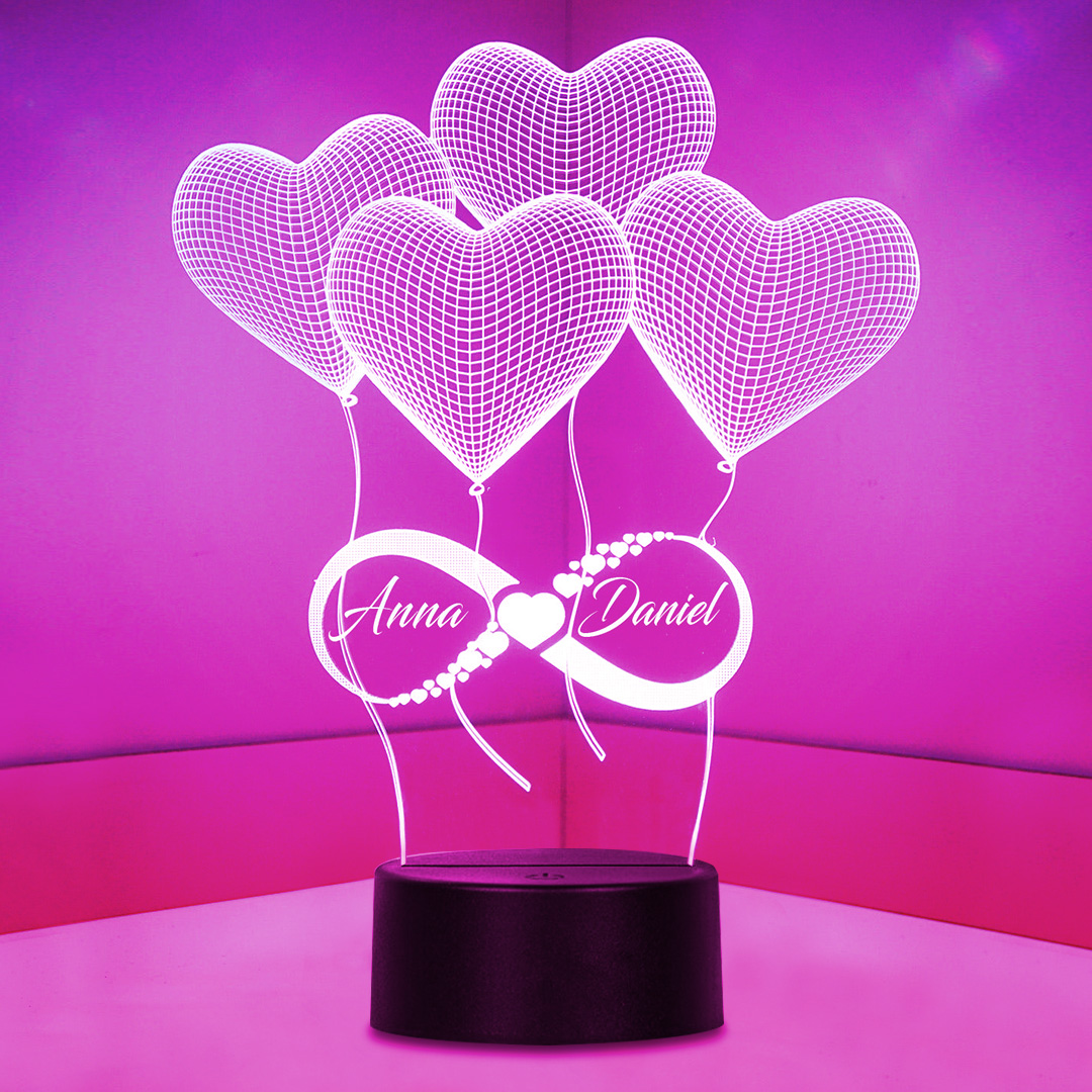 Balloon LED Night Light Personalised 7 Colours Changing Night Light With Name Lamp Gifts For Kids-Jessemade AU