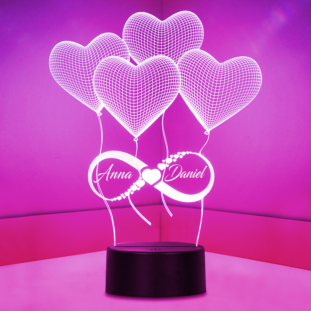 Balloon LED Night Light Personalised 7 Colours Changing Night Light With Name Lamp Gifts For Kids-Jessemade AU