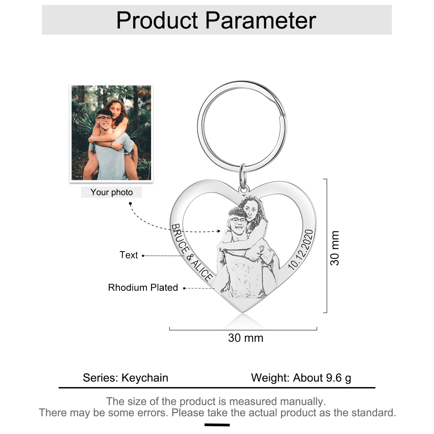 Personalised Keychain Engraved Photo Keychain Gifts For Lover-Jessemade AU