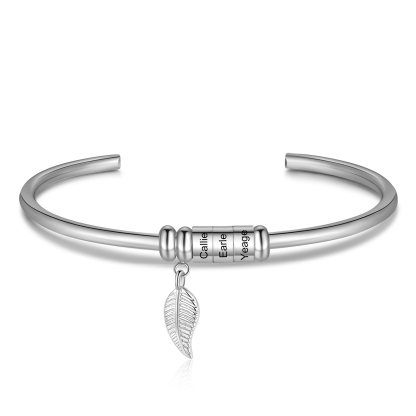 3 Beads Bracelet with a leaf-Jessemade AU