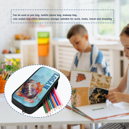 Personalised  Name Pencil Case Rugby Pen Bag Zipper Back to School Gifts for Student-Jessemade AU