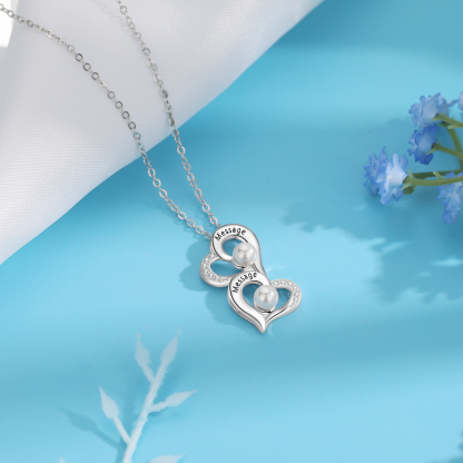 Custom Heart Necklace Engrave 2 Names Family Necklace-Jessemade AU