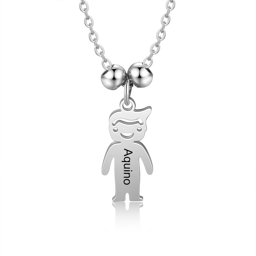 Personalised Kids Charm Necklace Engraved Names Gifts for Mother-Jessemade AU