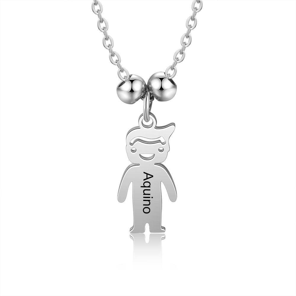 Personalised Kids Charm Necklace Engraved Names Gifts for Mother-Jessemade AU