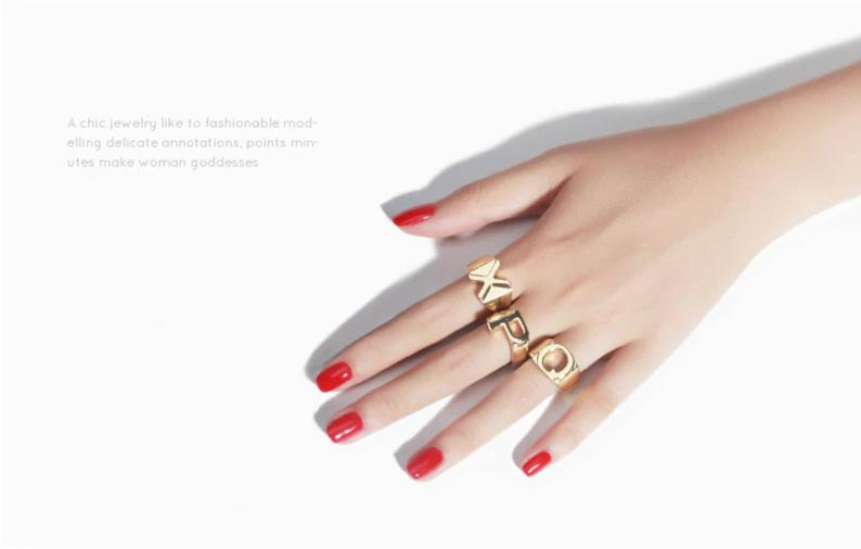 Personalised Name Ring Custom 1 Letter Name Ring Gifts For Women-Jessemade AU