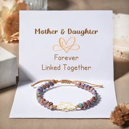 Infinity Heart Bracelet Adjustable Bracelet Gift for Her - Mother & Daughter Forever Linked Together-Jessemade AU