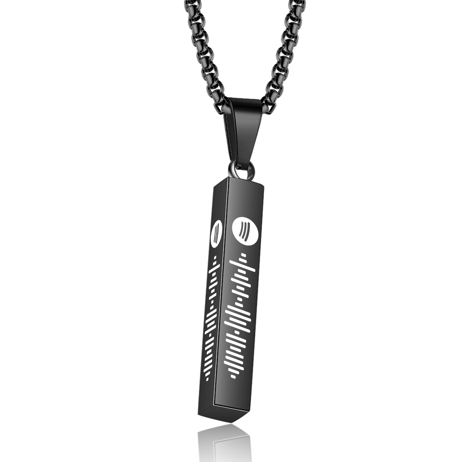 Personalised 3D Vertical Bar Necklace Customised Music Spotify Code Necklace for Her Him-Jessemade AU