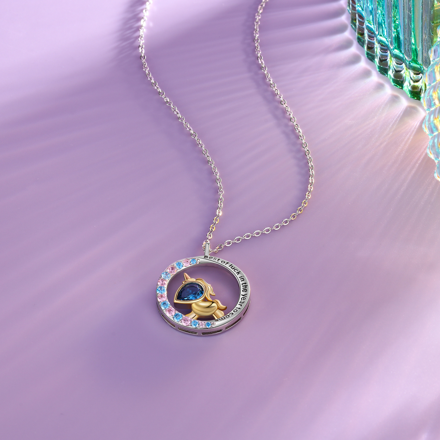 Special Love Unicorn Necklace With Birthstone Gifts For Her-Jessemade AU