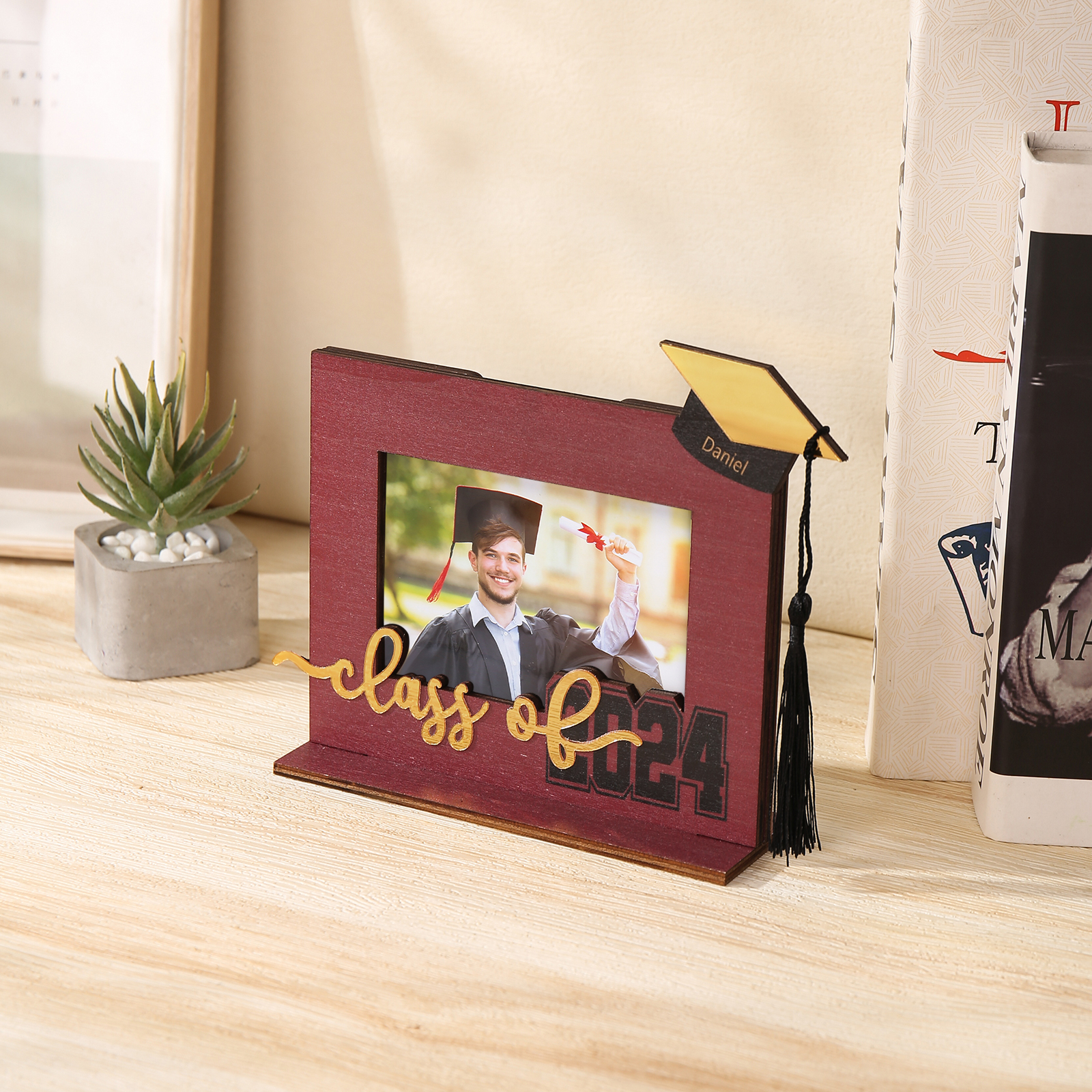 Class of 2024 Personalised Graduation Photo Frame Custom Name & Photo Wooden Frame Creative Gifts-Jessemade AU