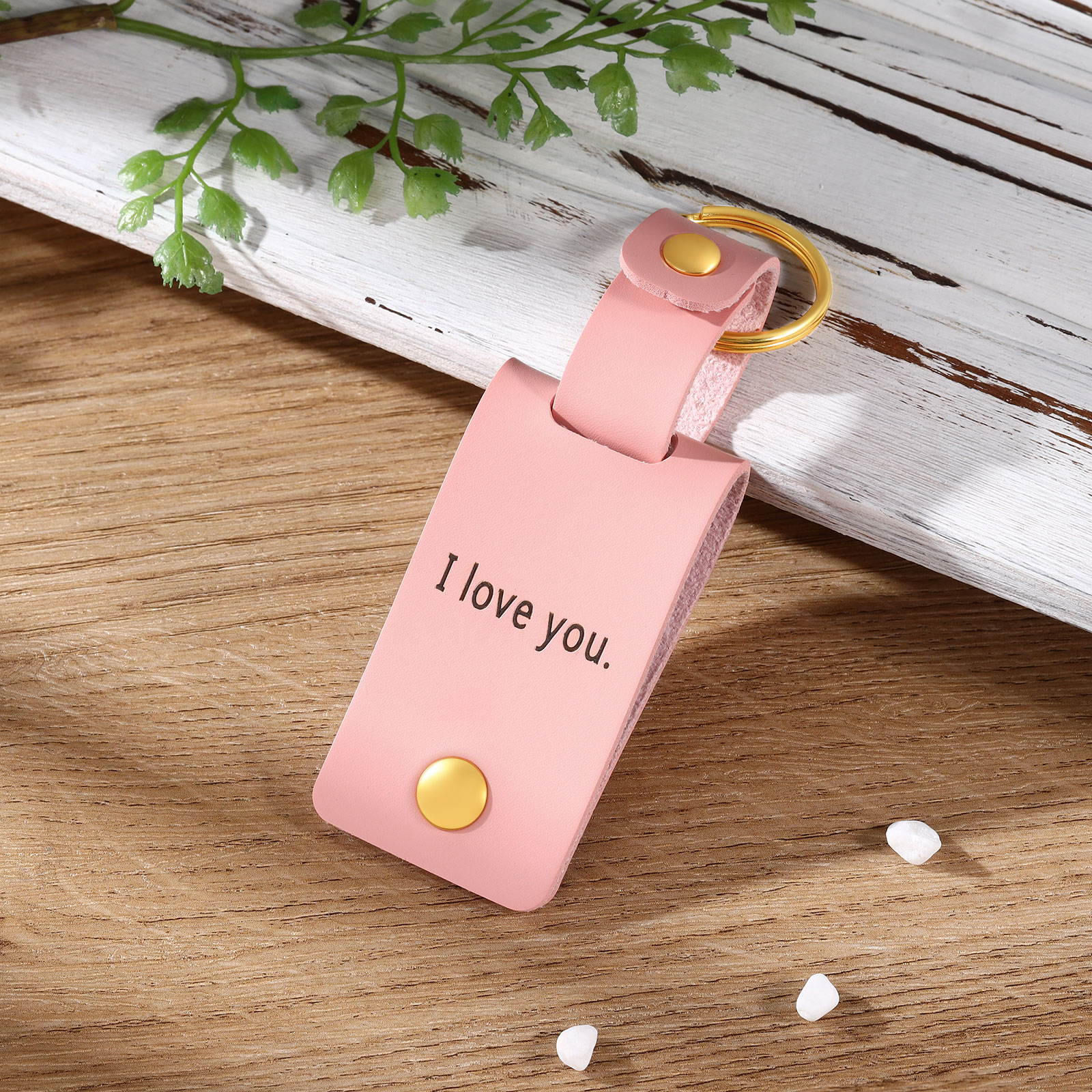 Personalised Photo Keychain Customised with Text Leather Keyring Couple Keychain Gift for Him/her-Jessemade AU