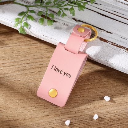 Personalised Photo Keychain Customised with Text Leather Keyring Couple Keychain Gift for Him/her-Jessemade AU