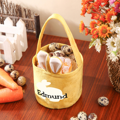 Personalised Bunny Tote Bag Customised with Name Bunny Basket Bucket Bag Easter Gifts-Jessemade AU