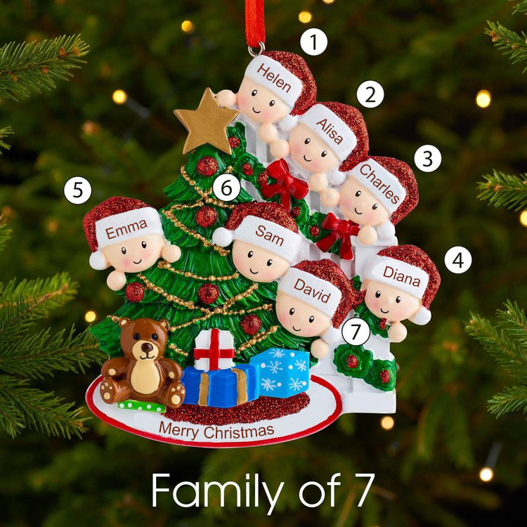 Personalised Family Christmas Ornament Custom 5 Names Hanging Ornament Gifts For Family-Jessemade AU