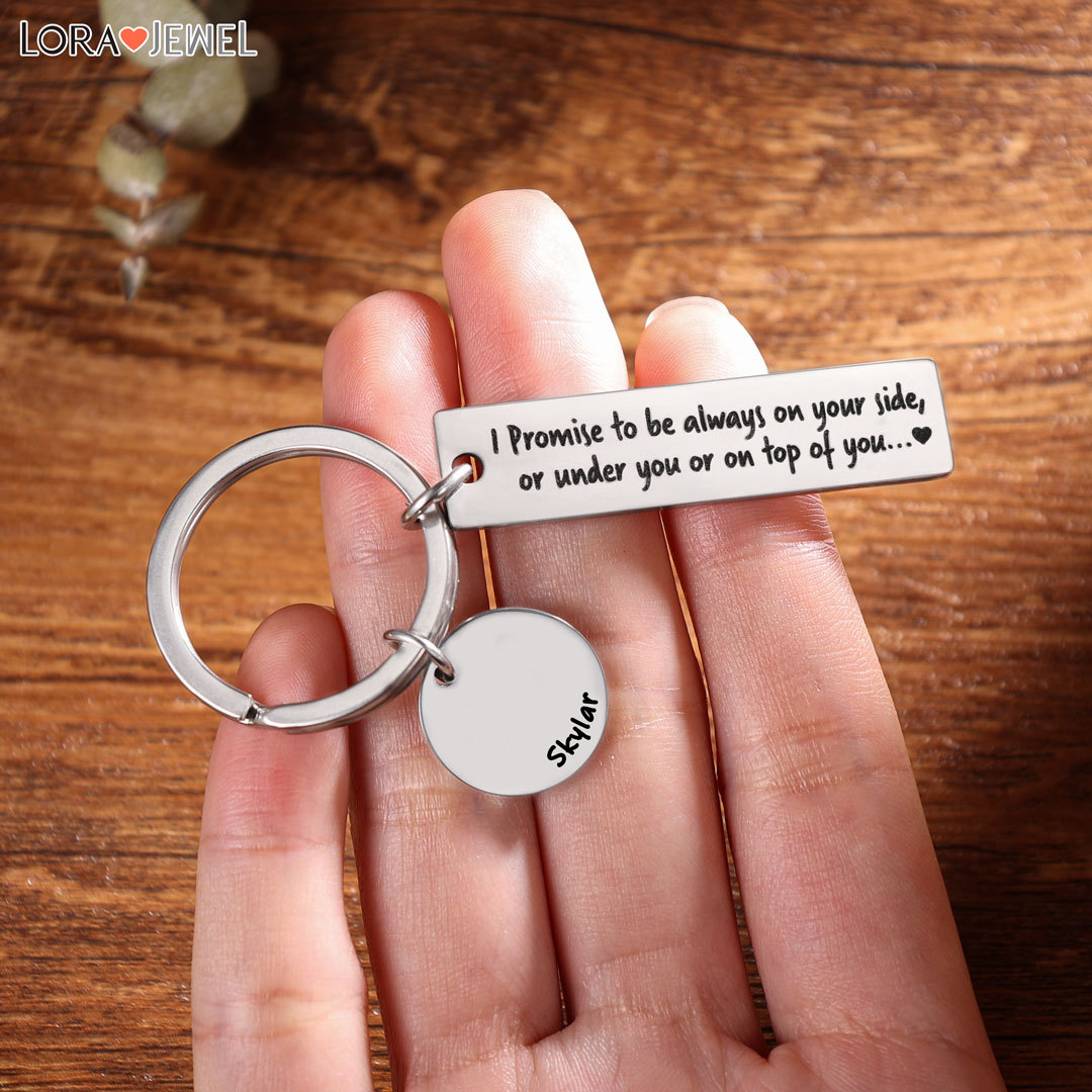 Personalised Name Promise Keychain Always on Your Side Key Ring for Couple-Jessemade AU