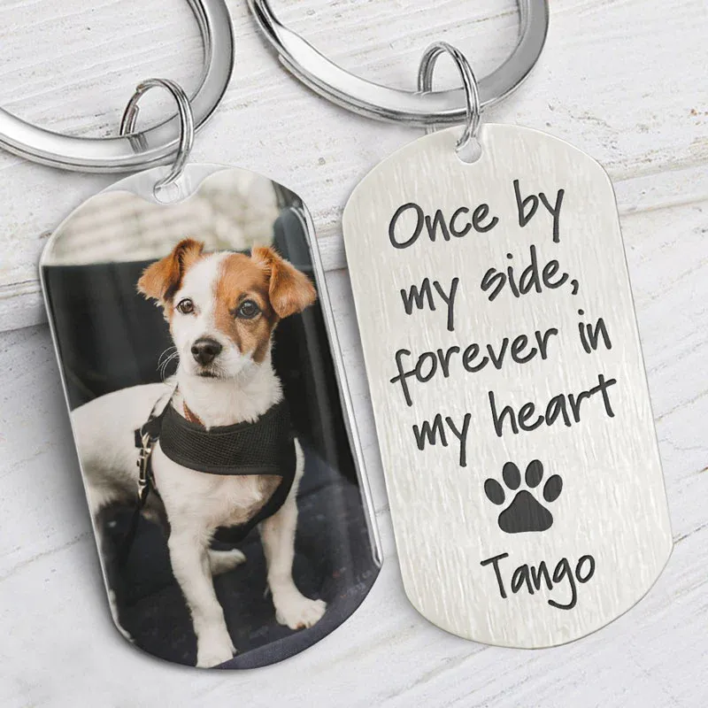 Personalised Photo Pet Loss Keychain Memorial Gift "Once By My Side Forever In My Heart"-Jessemade AU